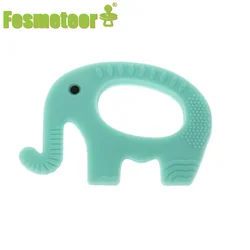 Fosmeteor 1pcs BPA Free Animal Silicone Elephant Teethers Food Grade Baby Teething Product DIY Baby Necklace Nursing Toy Gift