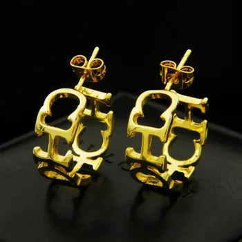 

High Quality Fashion Titanium Steel CHC Letter Earrings Studs For Women Jewelry Brand