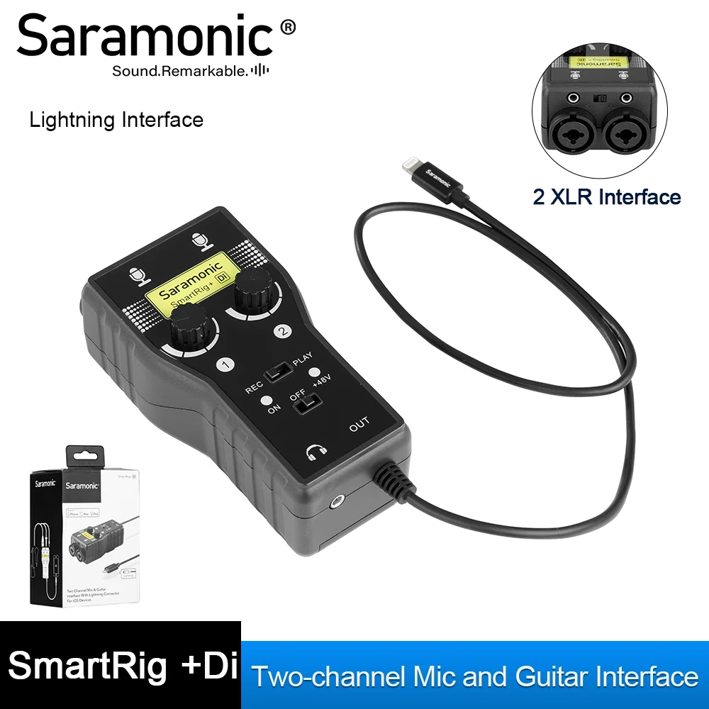 Предусилитель микрофона Saramonic SmartRig XLR аудио адаптер миксер предусилитель и