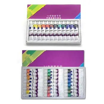 

12ml 12/24 Color Professional Acrylic Paints Set Hand Painted Wall Paint Drawing 24BB