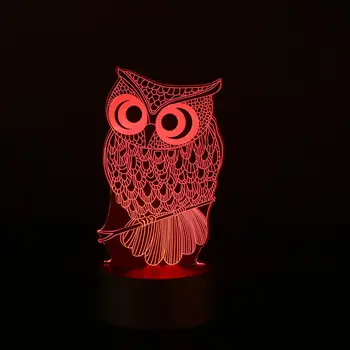 

Cute 3D Owl LED Colorful USB Touch Night Light Bedside Table Lamp Desk Light