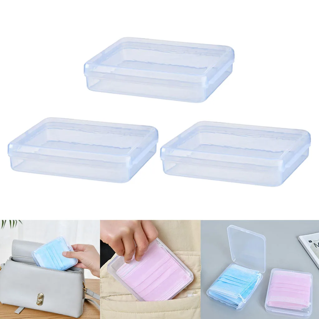 

3x Plastic Storage Case Face Mask Carry Box Sanitary Napkins Carrier Container