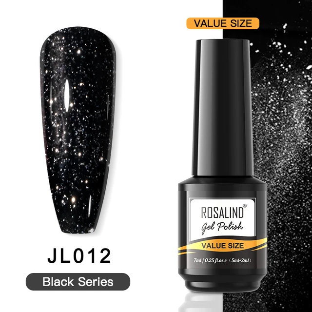 ROSALIND 7ml Gel Polish Semi Permanent Nails Gel Polish Soak Off UV LED Base Top Coat Vernis Nail Art Glitter Gel Varnish RAI-JL012