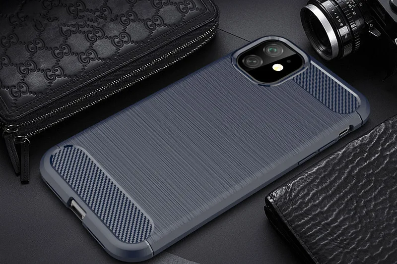 50 шт./партия, деловой чехол для iPhone 11 Pro Max из углеродного волокна, Матовый ТПУ, задняя чехол для iPhone 6 6S 7 8 Plus X XS Max XR