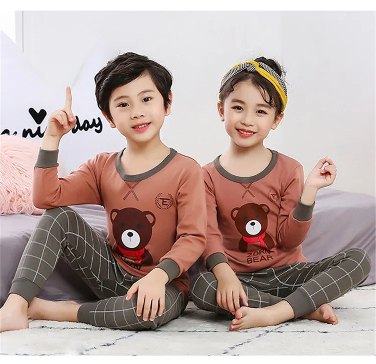 Детские зимние пижамы; Детская Хлопковая одежда для сна; пижамный комплект с героями мультфильмов для девочек; рождественские пижамы для мальчиков; детская одежда; pyjama enfant