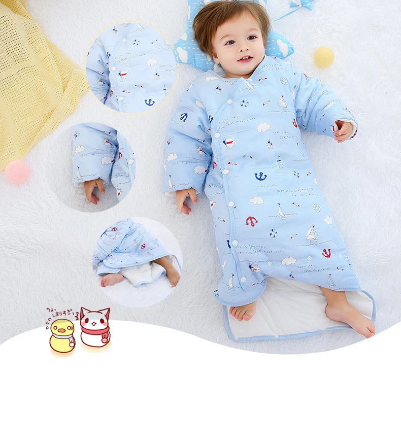Плотный теплый осенне-зимний спальный мешок, противоскользящие детские спальные мешки для мальчиков и девочек 6-36 месяцев, Детские