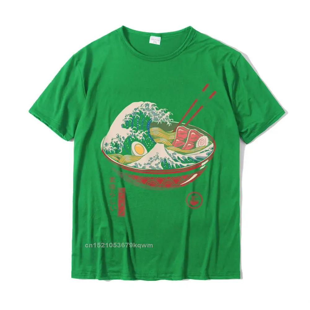 100% Cotton Fabric Man Great Ramen Wave T-Shirt T-Shirt__3206 Tshirts Simple Style T Shirt New Design Round Neck Tops Shirts Great Ramen Wave T-Shirt T-Shirt__3206 green