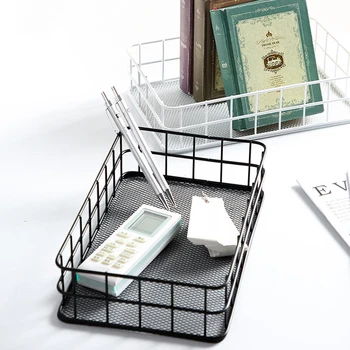 

Muiltifunctional Storage Basket Home Makeup Brushes Holder Living Room Decor Iron Organizer Rack Bathroom Sundries Container