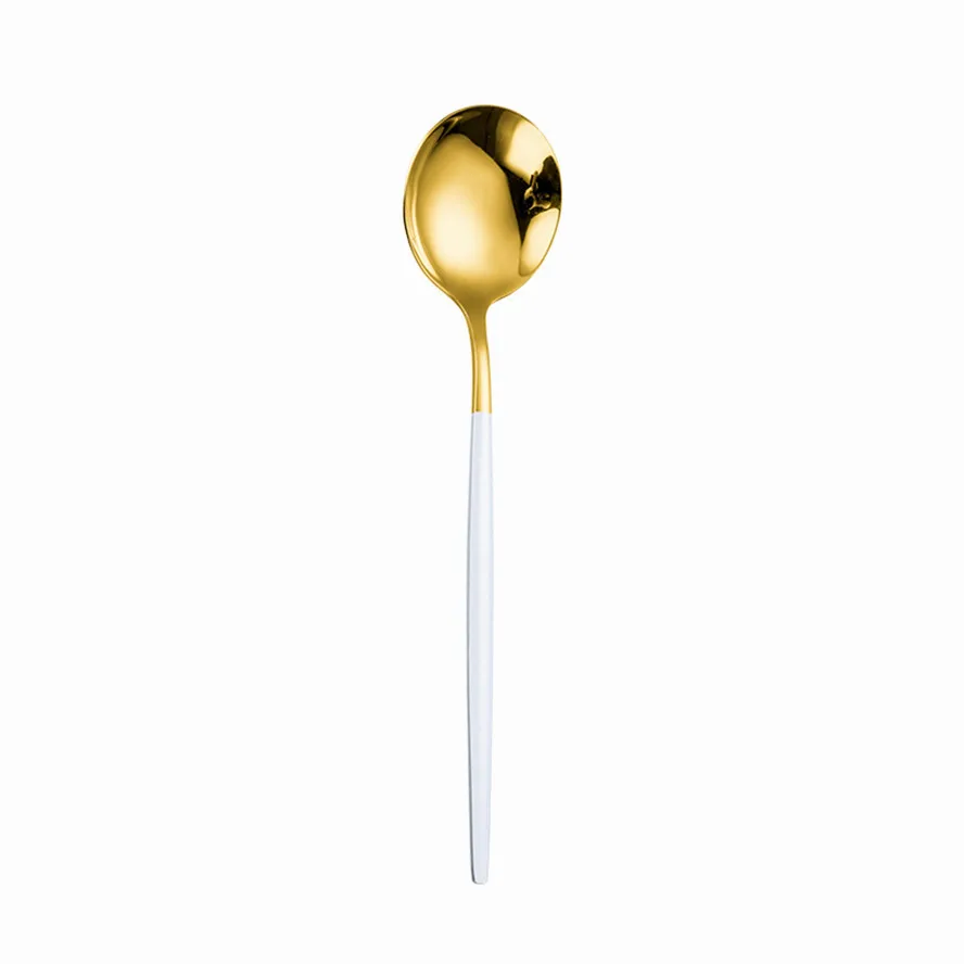 White Gold Cutlery Set Kitchen Dinnerware Silverware 18/10 Stainless Steel Knife Fork Spoon Set Tea Spoon Tableware cutlery set stainless steel cutlery set