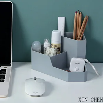

1pc Room storage Cosmetics Storage Box Make Up Organizer Corner Desktop Box Organizing Plastic Household Storage Container