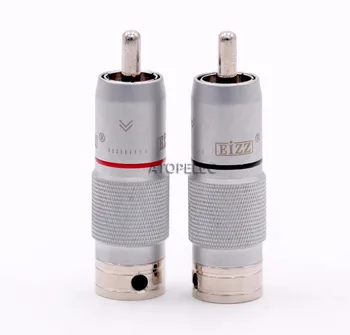 

2pcs EIZZ Rhodium Plated Phosphor Bronze Male RCA Plug Coaxial Connector Adapter Tellurium Copper Pin HiFi Audio AMP TV DVD