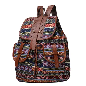 

Women Backpack Teenager School Bag Female Bohemian Ethnic Rucksack Bagpack Large Capacity Travel Backpack Shoulder Bag