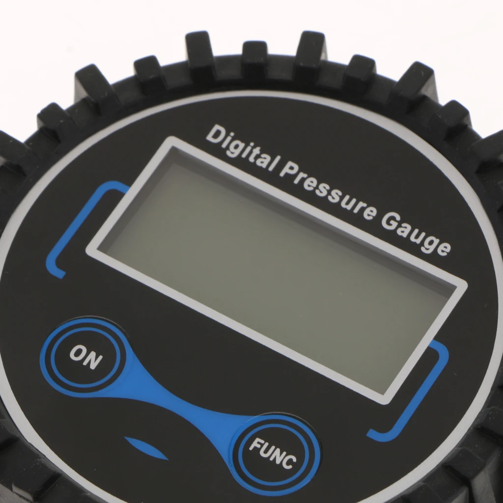 200PSI Digital Tire Inflator Pressure Gauge with Quick Connector Plug Black