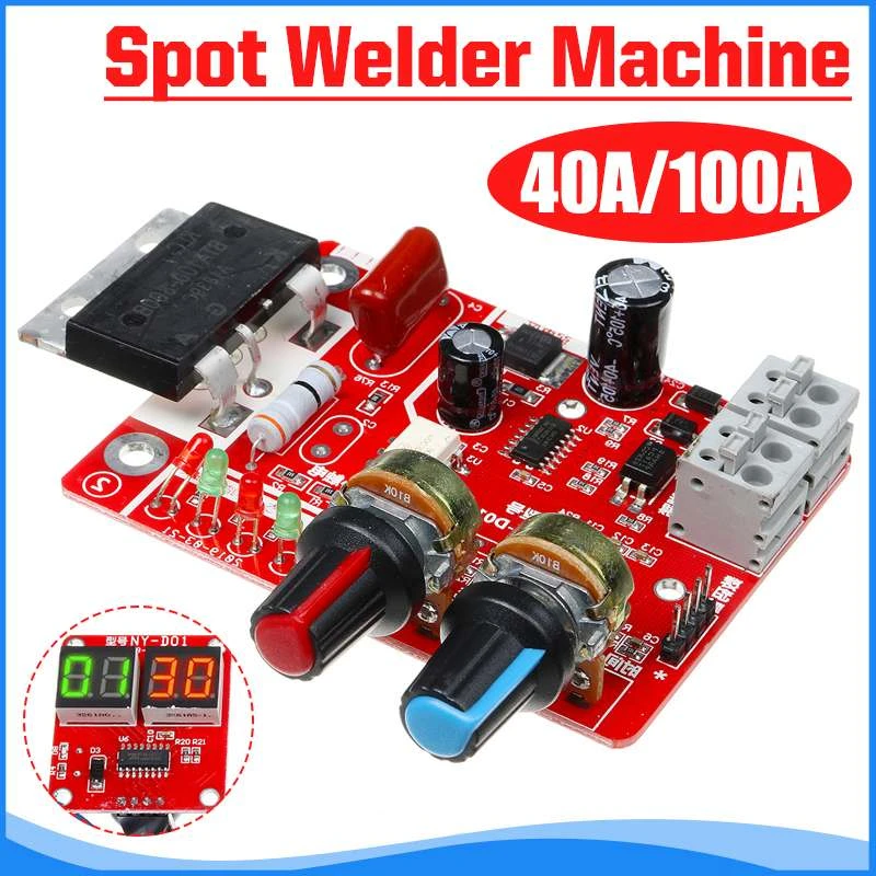 inverter welder 40A 100A Digital Spot Welder Machine Time Control Board Spot welding Adjust Time & Current Transformer Controller Panel module rework station