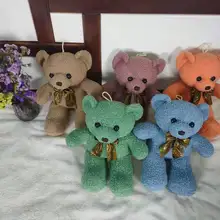 Ours en peluche avec nœud papillon et ruban pour enfants, coussin d'oreiller, mignon, Kawaii