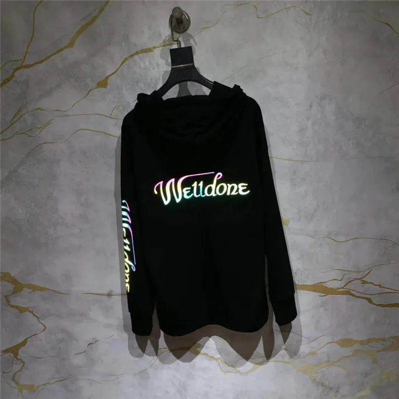 3M Светоотражающий We11 Done толстовка мужская 1:1 лучшее качество WELLDONE Onesize модный Повседневный пуловер