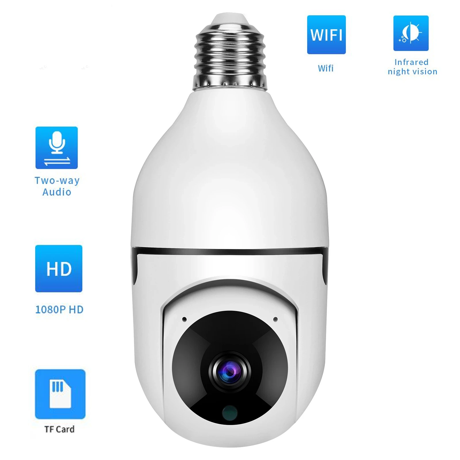 Light Bulb Wifi Indoor Wireless Surveillance Camera Two Way Audio Pan Tilt 3.6mm Home Security Baby Monitor Dome V380 Pro | Безопасность