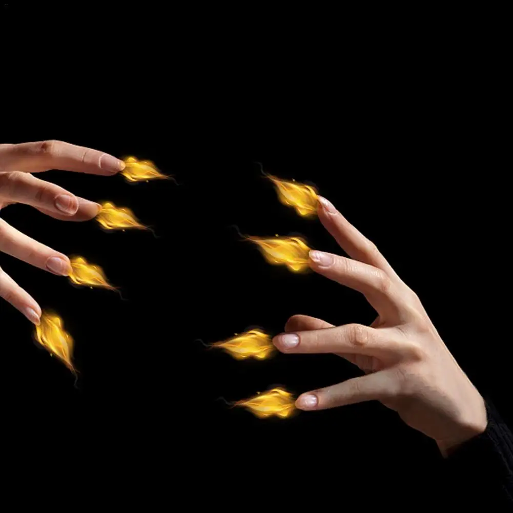 

2020 Halloween Christmas Finger Fire Magic Props Magic Skills Magician Illusion Magic Tools For Home Party Halloween Supplies
