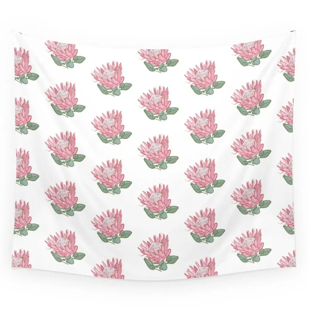 

Pink Protea Tapestry Wall Hanging Blanket Bedroom Bedspread Throw Cover Home Decor Beach Mat Tapestries