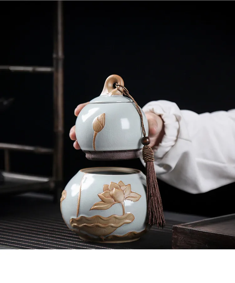 Керамическая Тыква чай Can Pu'er закупориваемая банка celadon бак для хранения кунгфу Черный чай улун церемония Аксессуары чайная посуда подарочная коробка