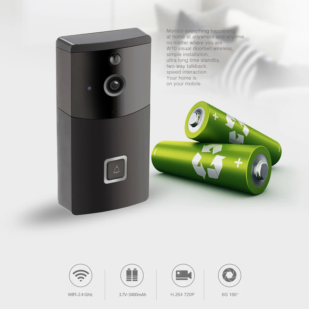 

Smart Home Video Doorbell WiFi HD 720P Anti-theft Security Camera Night Vision Wireless Doorbell ING-SHIPPING