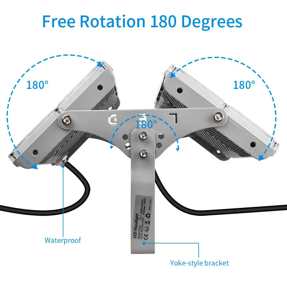 Conduziu a Luz de Inundação Ultra-fino à Prova Radiação de Calor Luminária para Pátio Dgood Água Bom Módulo Jardim Estádio Garagem 100 w - 200 Ip65 9 100 w200 w conduziu a luz de