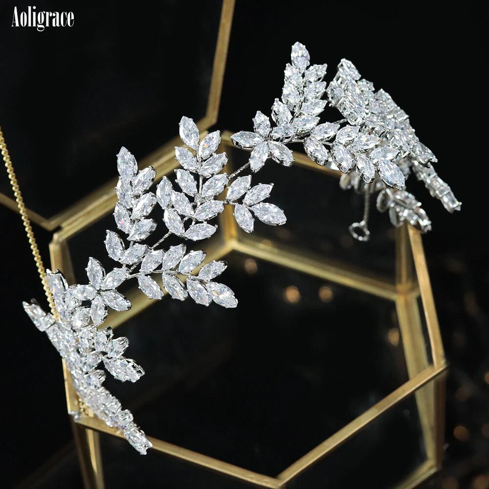 2022 Fashion Cubic Zirconia Soft Headband CZ Wedding Hairband for Women Diadem Bride Princess Headpiece Crowns Hair Accessories