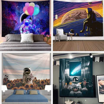 

Astronaut Tapestry Universe Wall Hanging Outer Space Wall Carpet Decor Tapiz Sci-fi Home Decor Large Size Room Decoration