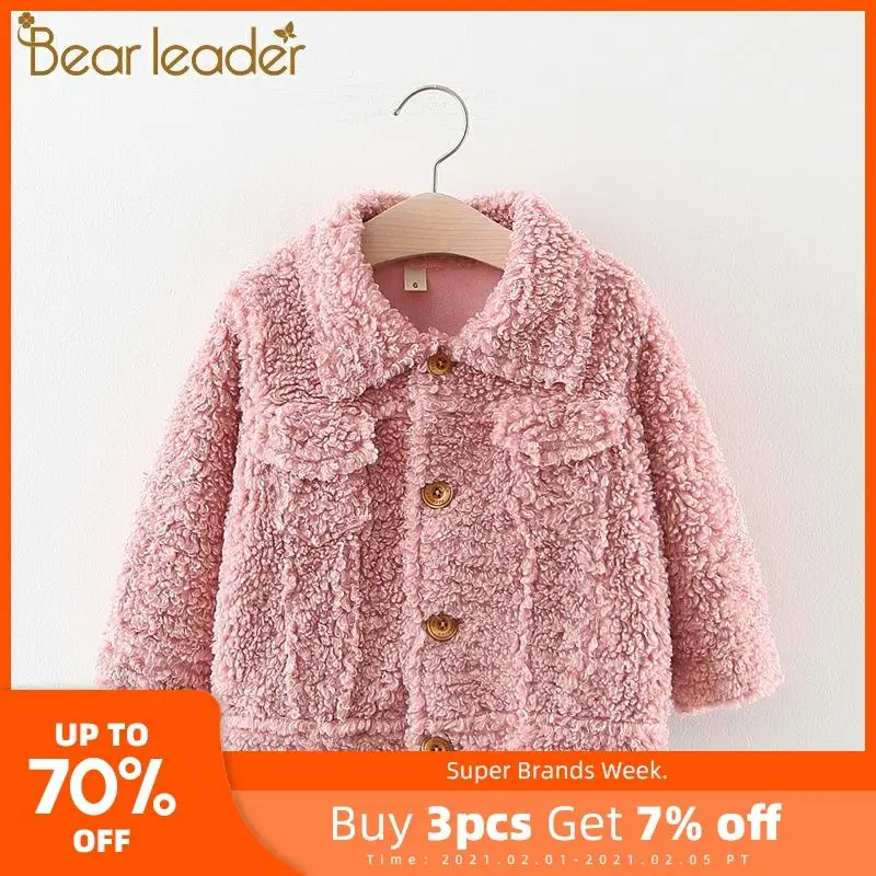 Bear Leader Baby Girls Coats New Winter Kids Jackets Fleece Warm Girl Clothes Sweet Snowsuit Hooded Outerwear Children Clothing | Детская