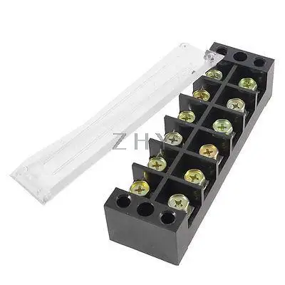 

600V 60A 6 Position Double Row Screw Terminal Barrier Block