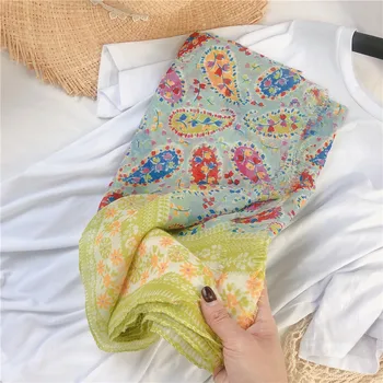 

шарф женский women YELLOW hijab scarf female ETHNIC BOHO LONG Print Shawls and Wraps Lady Luxury Brand Warm Pashmina Caps