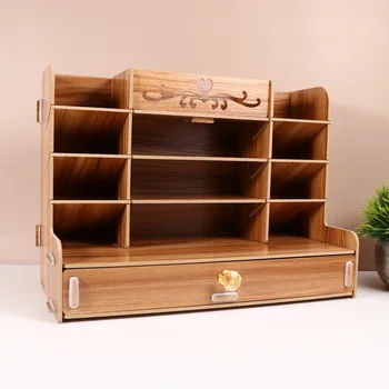 

5 Layers Pencil Storage Rack Desktop Pen Organizer Wooden Pen Storage Container Pen Holder Light Brown