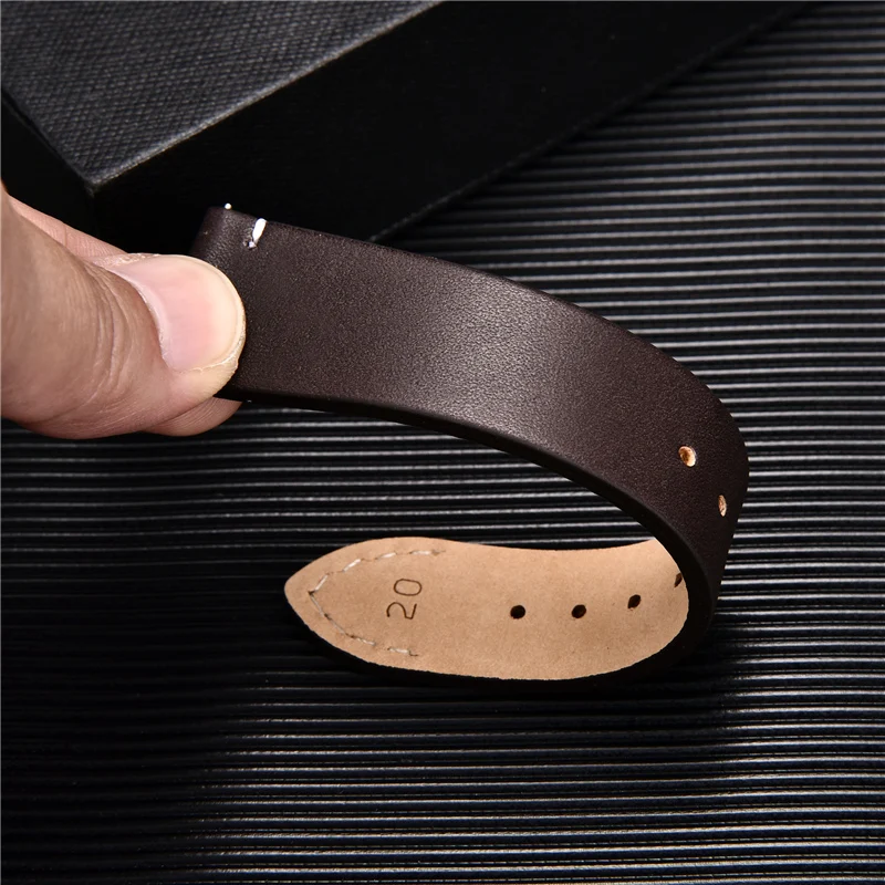 Elegant Genuine Leather Quick Release Watch Strap - Unisex Replacement Band