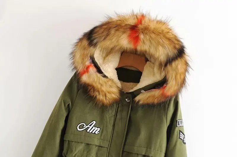 

Winter New Style Hooded Large Fur Collar Slim Fit Slimming Drawstring Waist Hugging Brushed And Thick Casual Cotton-padded Jacke