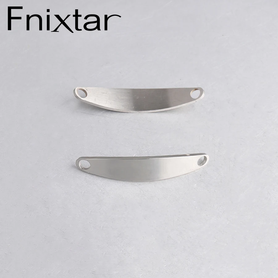 

Fnixtar Oval Bend Blank Stamping Charms Tag Connectors Mirror Polish Stainless Steel DIY Jewelry Making Findings 9*45mm