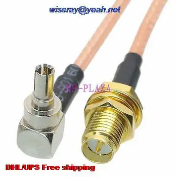 

DHL/EMS 100 pcs Cable 6inch RPSMA female nut to CRC9 male right angle RG316 Pigtail jumper cable -A2