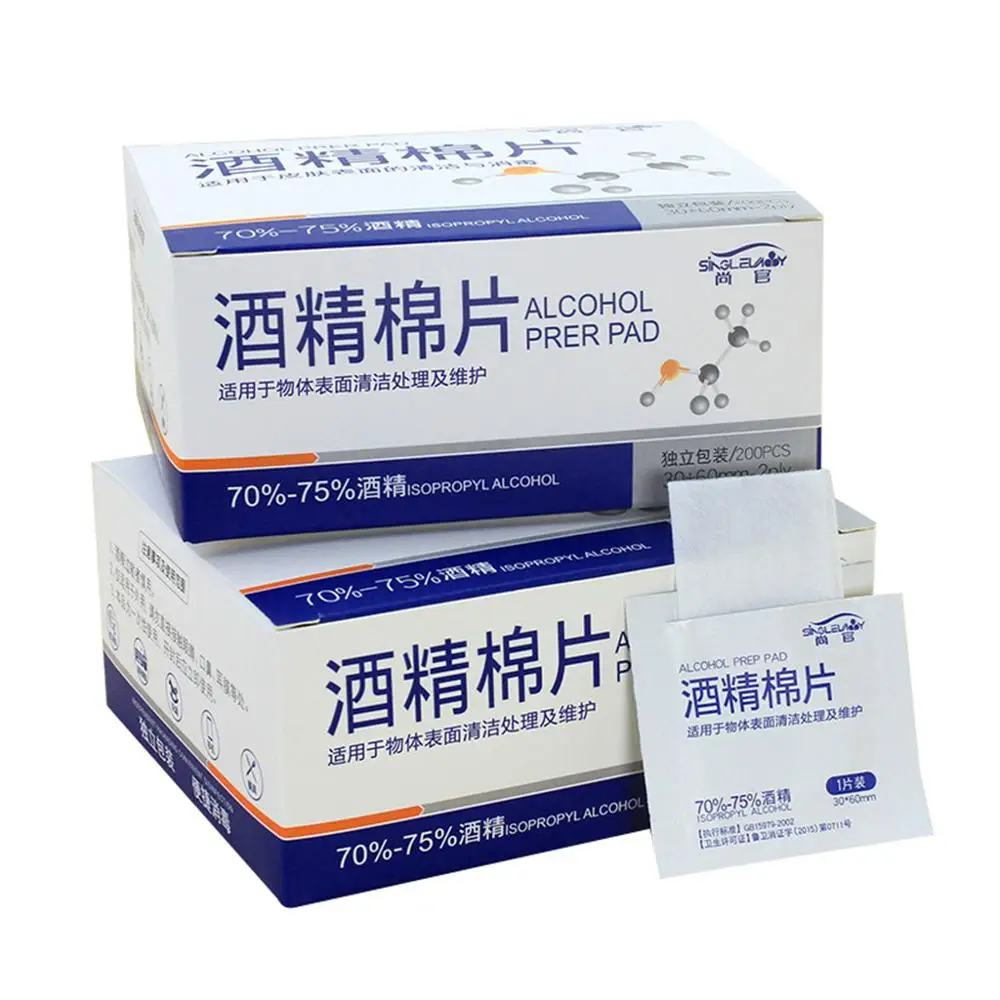 200 шт. алкоголь влажные салфетки Одноразовые дезинфекции преп замены Pad