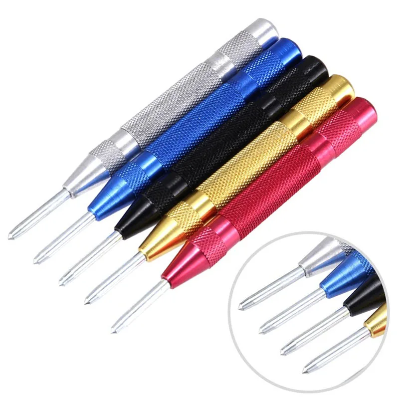 

1 pcs Automatic center locator punch spring loaded marking starting hole tool wood press dent mark woodworking tool drill