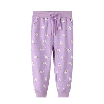 

Jumping meters Baby Girls Flowers Sweatpants for Autumn Winter Drawstring Kids Long Trousers Pants Fashion Design Child Pant