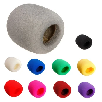 

10Pcs Stage Hand miniphone windshield foam covered Mic Karaoke DJ Black