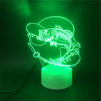 

Alarm Clock Base Fishing Leisure Sports Gift Led Night Light USB Touch Sensor Lamp Multi-color Bright Base Bluetooth Indoor