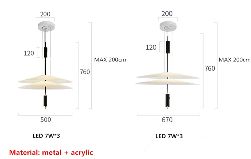 Description Picture 3 of itemNordic Acrylic Umbrella LED Pendant Lights UFO Shape Hanglamp Spain Art Designer Living Room Restaurant Hanging Light Fixtures