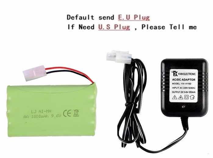Модель H) Ni-MH 9,6 v 2400mah батарея+ USB зарядное устройство для Rc игрушки автомобиль Танк Поезд Робот Лодка пистолет AA 9,6 v перезаряжаемый аккумулятор - Цвет: Red