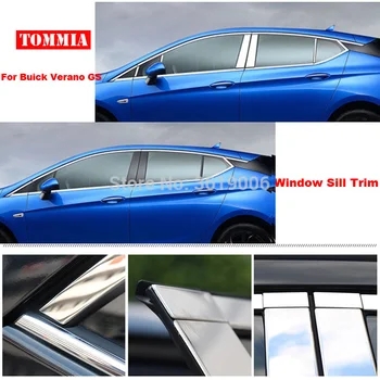 

TOMMIA Full Window Middle Pillar Molding Sill Trim Chromium Styling Strips Stainless Steel For buick Verano GS
