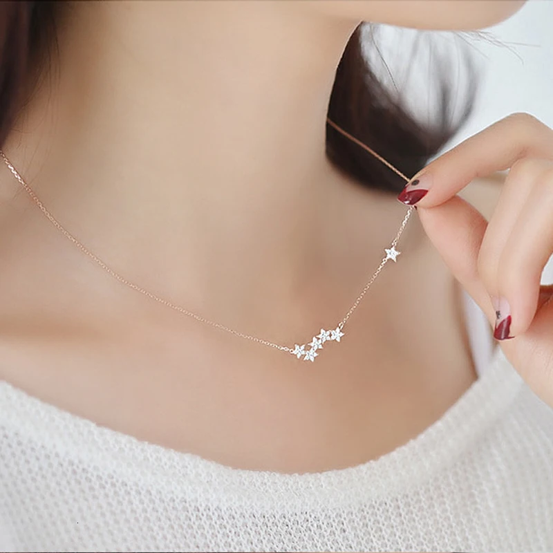 925 Sterling Silver Jewelry Crystal Stars Sparkling