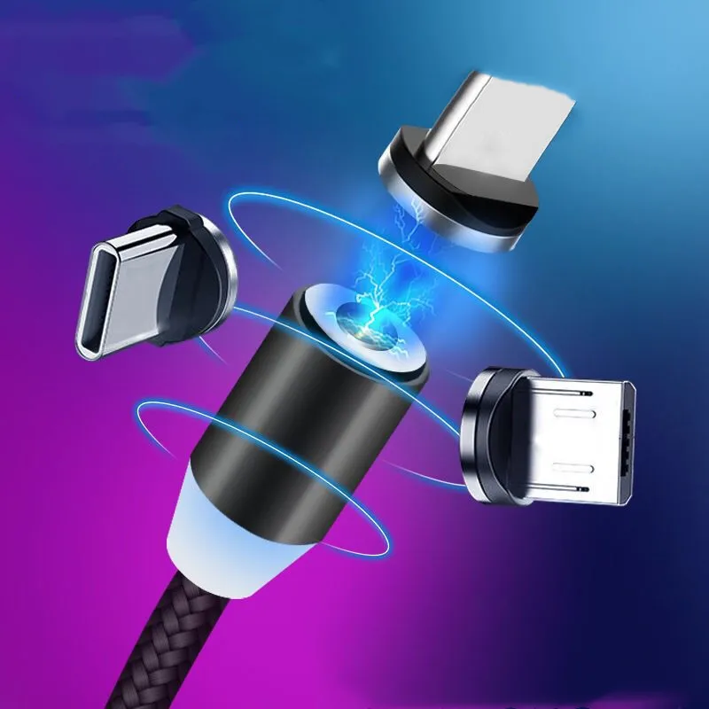 Магнитный кабель Micro USB 1 м для телефонов Samsung Xiaomi Huawei быстрой зарядки Type C