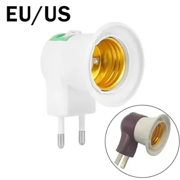 

E27 220V Wall Type LED Lamp Holder Socket Adapter Converte Heat Resistant Portable Plug Extender Lampholder Can Tilting EU/US