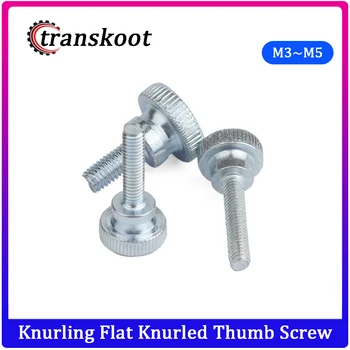 

10PCS M3 M4 M5 Knurling Flat high Head Knurled Thumb Screw Hand Tighten Computer Screws carbon steel with znic