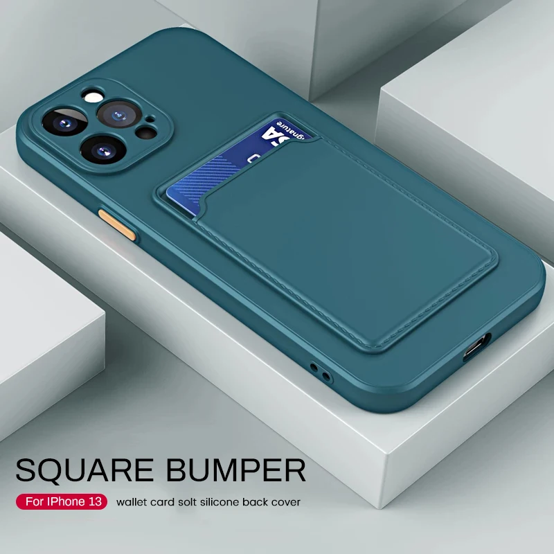 Чехол-Бумажник для телефона с отделением карт iPhone 13 Pro Max Мягкий Силиконовый