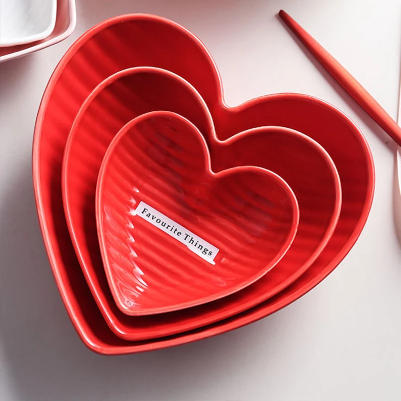 1 шт. керамическая миска в форме сердца тарелка суфле пудинг закуска посуда